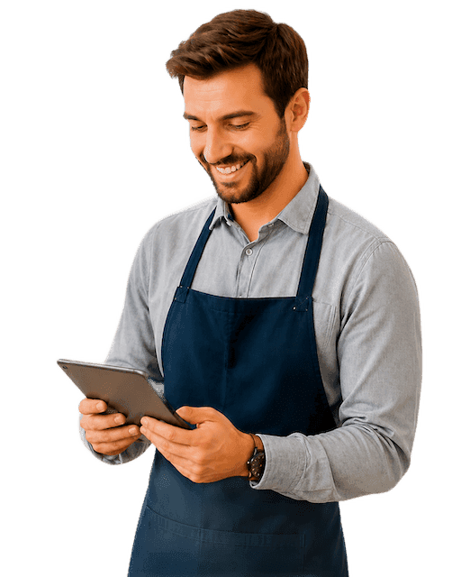 Provider managing bookings on a tablet