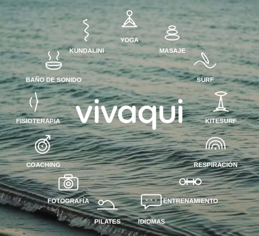 Visuelle Karte lokaler Vivaqui-Kategorien und Talente über dem Atlantik